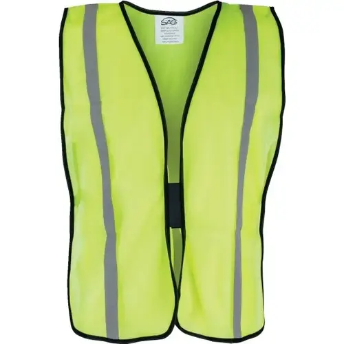 Safety Vest, 100% Polyester, One Size Fits Most, Yellow