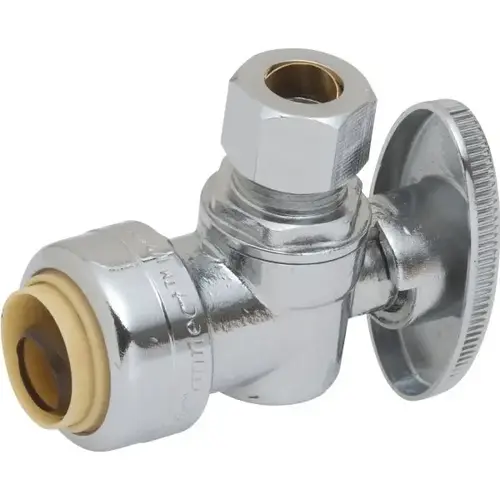 Push-To-Connect Quarter-Turn Angle Stop Valve 1/2 X 3/8"