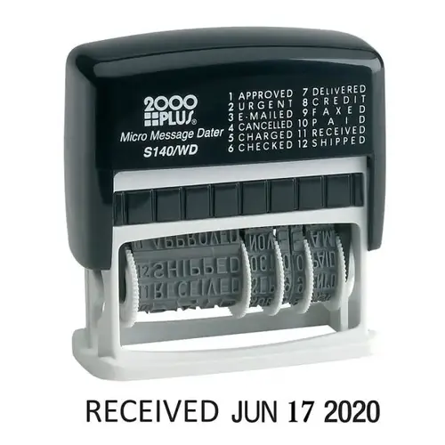 Self-Inking 12-In-1 Micro Date And Message Stamp