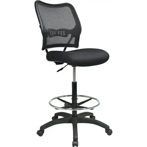 Space Seating Dark Air Grid Back Drafting Chair Black