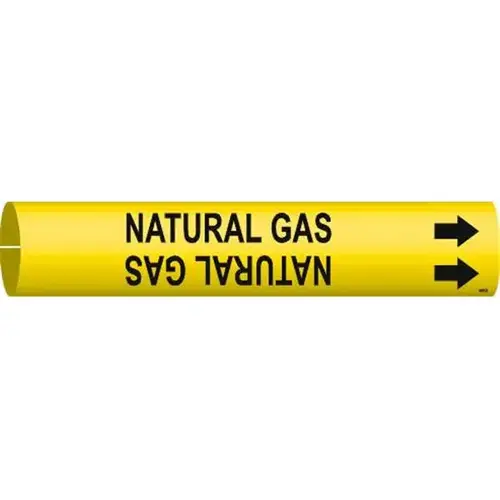 "Natural Gas" Pipe Marker 0.875" H X 0.875" W Black On Yellow