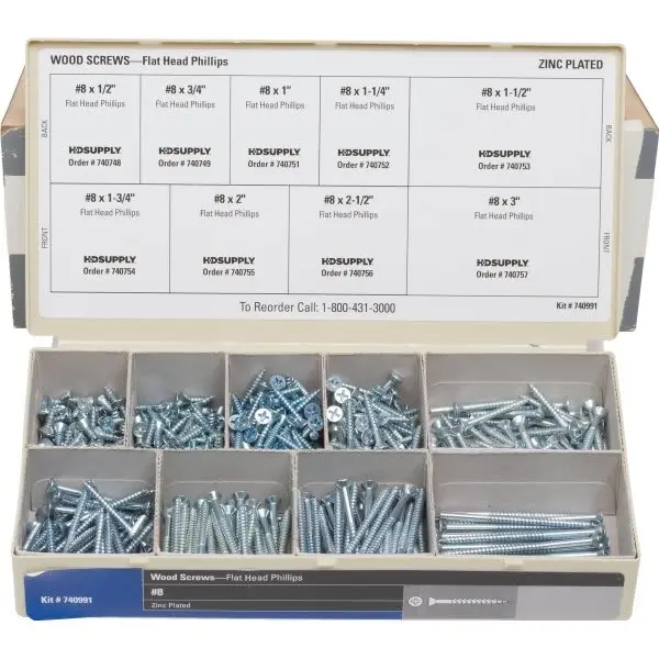GENERIC PRIVATE BRAND Wellsco Flat Head Phillips Wood Screw Assortment Kit 21-9609