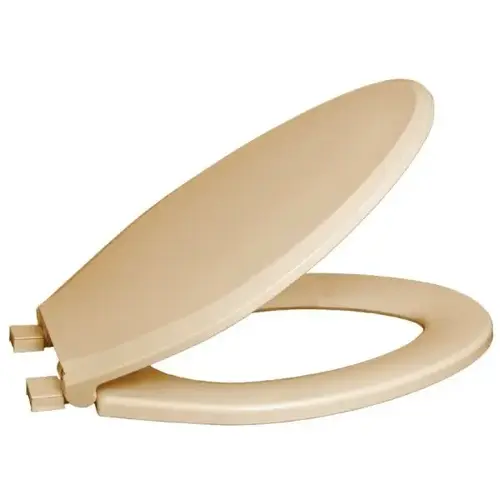 Regular Duty Plastic Toilet Seat, Elongated Closed Front With Lid Bone