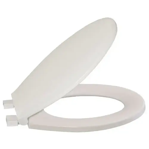 Regular Duty Plastic Toilet Seat, Round Closed Front With Lid, White