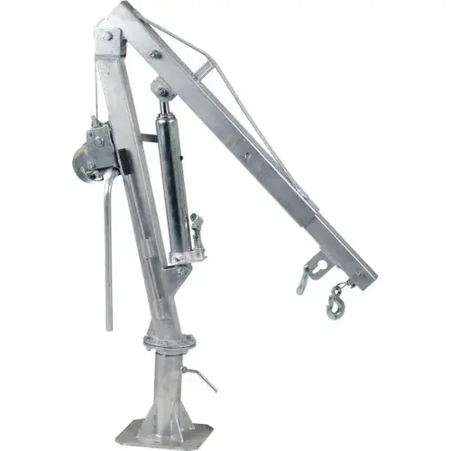 Telescoping Galvanized Winch Operated Truck Jib Crane - 1,000 Pounds