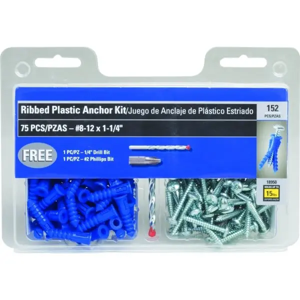 GENERIC PRIVATE BRAND Wellsco 152-Piece Plastic Anchor Kit 21-9626 GENERIC PRIVATE BRAND Wellsco 152-Piece Plastic Anchor Kit 21-9626
