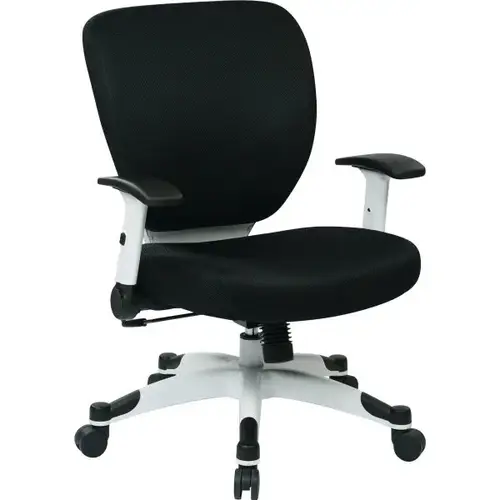 Professional Deluxe Task Chair With White Frame, Black Color Seat Professional Deluxe Task Chair With White Frame, Black Color Seat