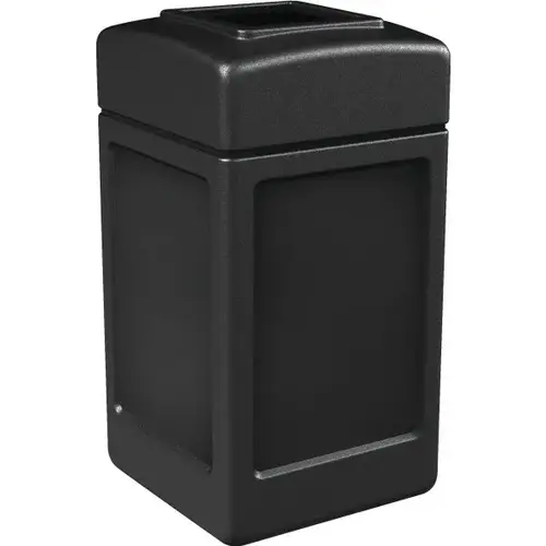 Polytec 42 Gallon Square Waste Container, Black Polytec 42 Gallon Square Waste Container, Black