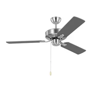 Generation Lighting 3LD48BS Linden 48" Silver Ceiling Fan With Reversible Blades, Chain