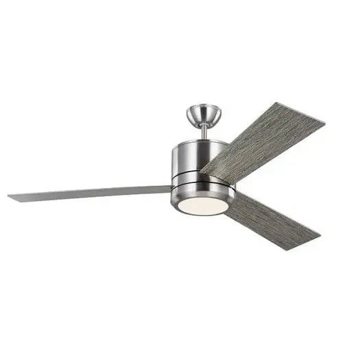 Vision 56" LED Silver Ceiling Fan With Grey Weathered Blades