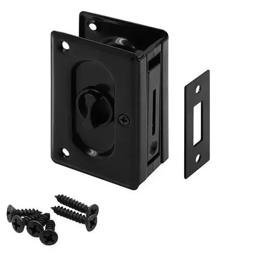 Pocket Door Privacy Lock With Pull, 3-3/4", Matte Black, Single Pack Pocket Door Privacy Lock With Pull, 3-3/4", Matte Black, Single Pack