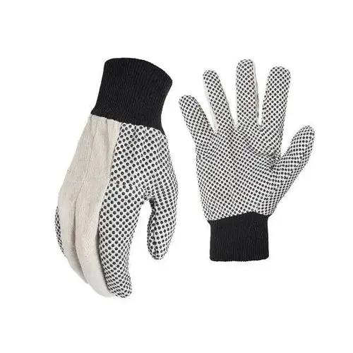 Cotton Canvas With Mini Dots Grip Work Gloves - X-Large