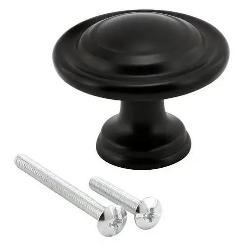 Bi-Fold Door Pull Knob, 1-3/4", Matte Black Finish Bi-Fold Door Pull Knob, 1-3/4", Matte Black Finish