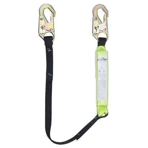 4 Ft Single Leg Shock Absorbing Fall Protection Lanyard With Tear Pack