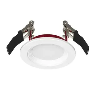 Halco 89200 Fire Rated Slim Downlight, Smooth Trim, Select Cct, 6.5 Watt, 3", White