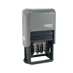 Xstamper XST40330 Self-Inking 3-In-1 Date And Message Stamp Blue And Red Ink