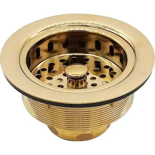 3-1/2 In. Post Basket Strainer, Solid Brass, In Polished Brass Finish 3-1/2 In. Post Basket Strainer, Solid Brass, In Polished Brass Finish