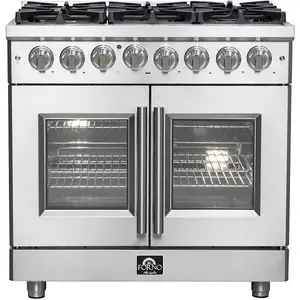 Forno FFSGS6325-36 Massimo 36 Inch Dual Fuel Range Stainless Steel, 6 Burners