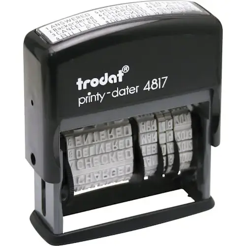 Self-Inking 12-In-1 Date And Message Stamp Black Ink