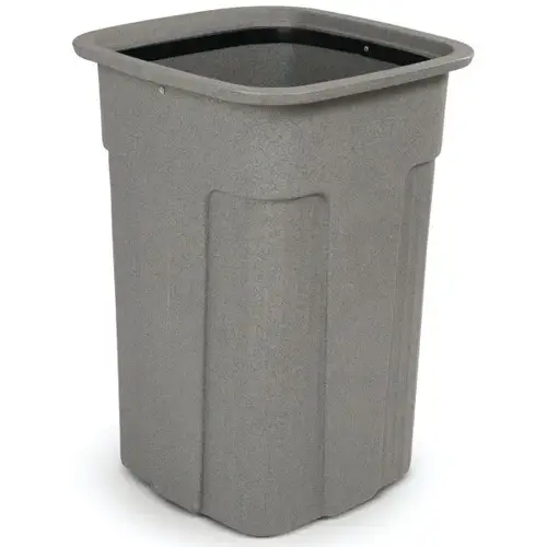 35 Gallon Slimline Square Waste Container (Graystone)