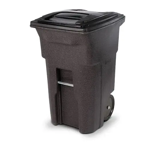 64 Gallon Heavy-Duty 2-Wheel Trash Can (Brownstone)