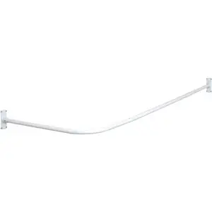 Zenna Home 33941WW Zenith White 90 degree Curved Specialty Shower Rod With Hardware And Mounting Brackets