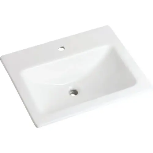 Wicker Park Single Hole Countertop Lavatory Sink, U-Shaped Basin, White Wicker Park Single Hole Countertop Lavatory Sink, U-Shaped Basin, White