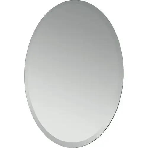 24w X 37" Beveled Edge Oval Wall Mirror With Mounting Clips 24w X 37" Beveled Edge Oval Wall Mirror With Mounting Clips
