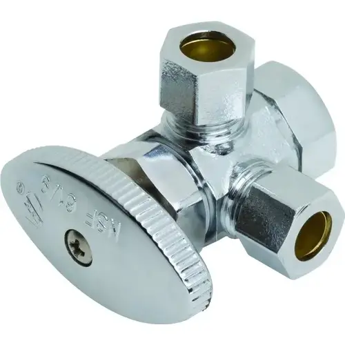 Multi-Turn Dual Angle Stop Valve 1/2" Fip X 3/8x3/8" Comp Multi-Turn Dual Angle Stop Valve 1/2" Fip X 3/8x3/8" Comp