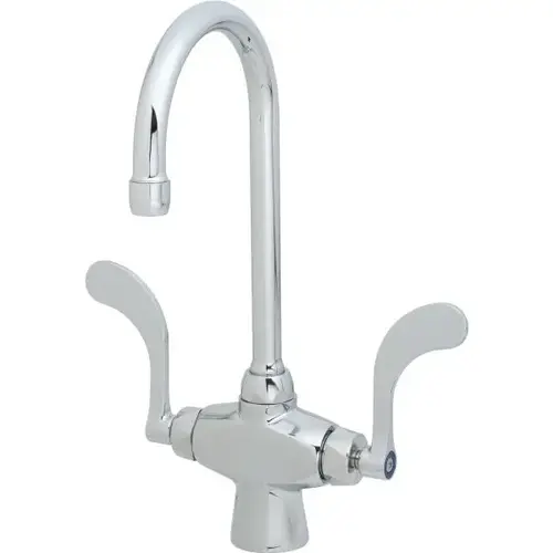 Sink Faucets, 1 Gpm, 9.25" Spout, Chrome, Two Handle