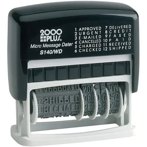 2000 Plus Self-Inking 12-In-1 Message And Dater Stamp Black Ink