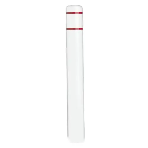 Bollard Post Sleeve, White With Red Tape, 4-1/2 X 52 Bollard Post Sleeve, White With Red Tape, 4-1/2 X 52