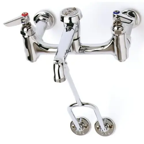 Service Sink Faucet, 12.96 Gpm, 8" Center, 0.75" Outlet Hose, Polished Chrome Service Sink Faucet, 12.96 Gpm, 8" Center, 0.75" Outlet Hose, Polished Chrome