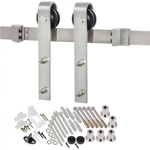 Decorative Sliding Barn Door Hardware - Stainless Steel Bent Strap
