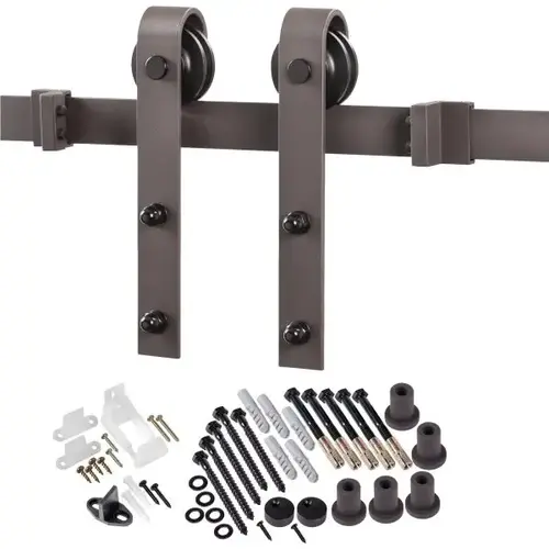 Decorative Sliding Barn Door Hardware - Bronze Bent Strap