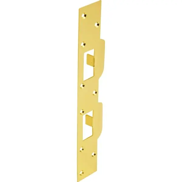 GENERIC PRIVATE BRAND 3-5/8 Double Entry Door Strike Plate Brass W-068 GENERIC PRIVATE BRAND 3-5/8 Double Entry Door Strike Plate Brass W-068
