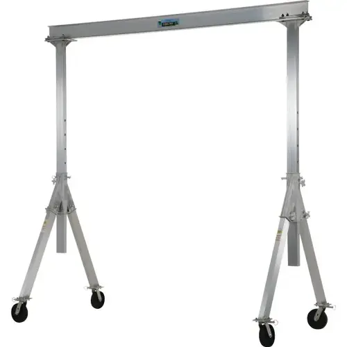 4000 Lb Capacity Gray Aluminum Adjustable Height Gantry Crane 12 ft X 8 ft