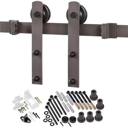 Decorative Sliding Barn Door Hardware - Bronze Straight Strap