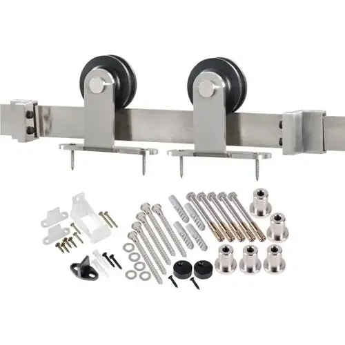 Decorative Sliding Barn Door Hardware - Stainless Steel Top Strap