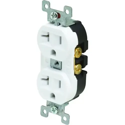 -Pro 20 Amp 125 Volt Heavy Duty Straight Blade Duplex Standard Outlet (White) -Pro 20 Amp 125 Volt Heavy Duty Straight Blade Duplex Standard Outlet (White)