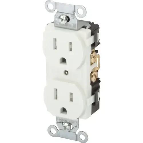 15 Amp 125 Volt Commercial Duplex Standard Outlet (White) 15 Amp 125 Volt Commercial Duplex Standard Outlet (White)