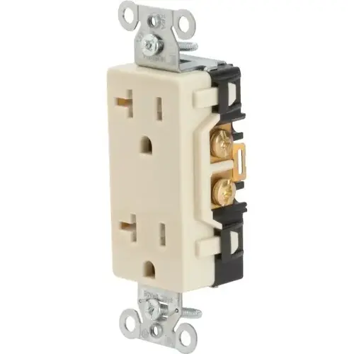 20 Amp 125 Volt 3-Wire Grounding Straight Blade Duplex Standard Outlet (Ivory) 20 Amp 125 Volt 3-Wire Grounding Straight Blade Duplex Standard Outlet (Ivory)