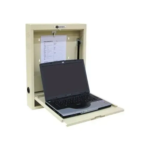 Laptop Wall Desk With Combination Lock Beige