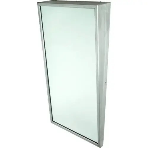 18 X 30 In Satin Stainless Steel Framed Angled Mirror 18 X 30 In Satin Stainless Steel Framed Angled Mirror