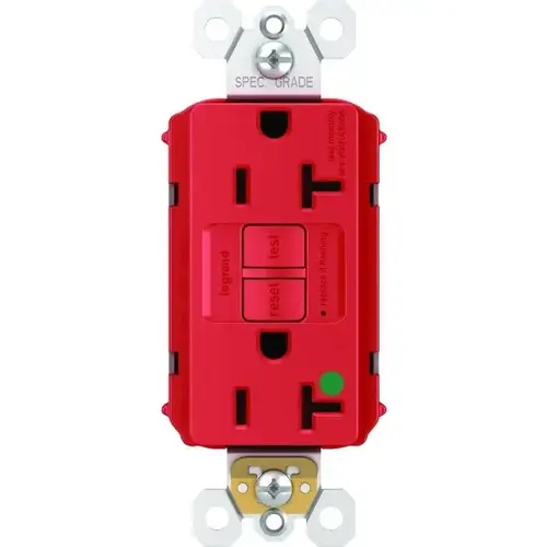 Plugtail 20 Amp Single-Pole Gfci Duplex Hospital Grade Receptacle (Red)