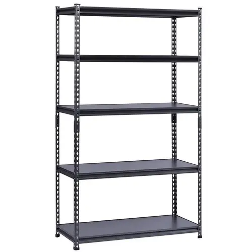 HDX 5-Tier Steel Garage Storage Shelving Unit, 42" X 72" X 18", Silver Vein Powder-Coated