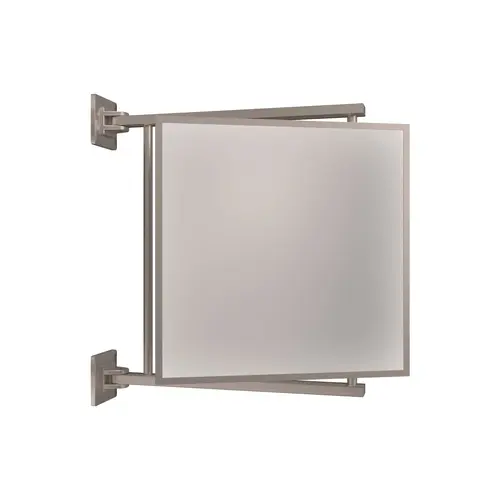 11" W x 11" H Pivot-N-Vue Double Hinged Mirror Square Brushed Nickel