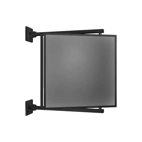 11" W x 11" H Pivot-N-Vue Double Hinged Mirror Square Matte Black