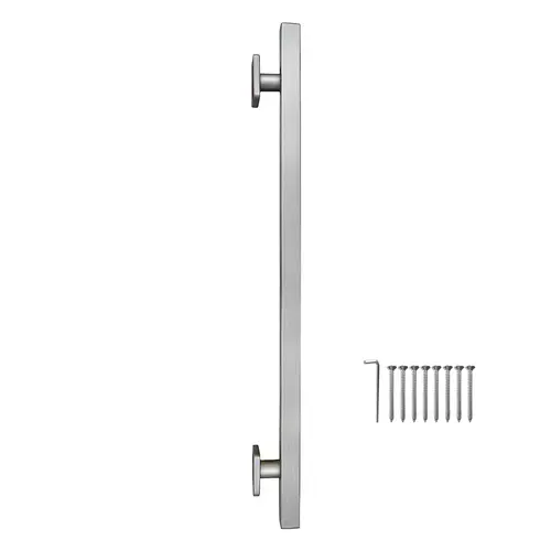 Straight Square Grab Bar, 31-1/2" Length, 24" Mounting Center To Center, Brushed Stainless Steel Finish Straight Square Grab Bar, 31-1/2" Length, 24" Mounting Center To Center, Brushed Stainless Steel Finish
