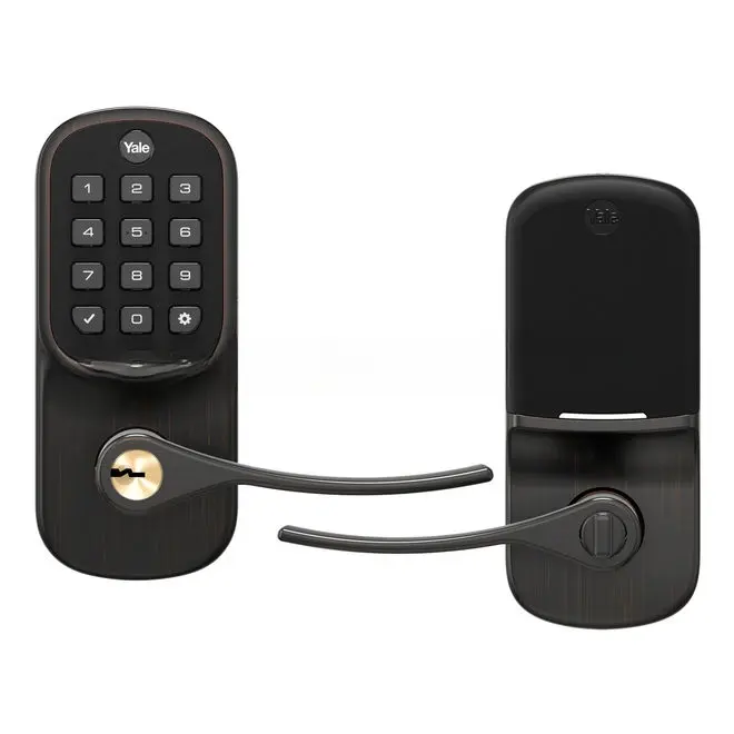 Yale Real Living Connected by August Assure Lever Keypad Keyed Entry Lock US10BP Oil Rubbed Bronze Permanent Finish YRL216CBA10BP